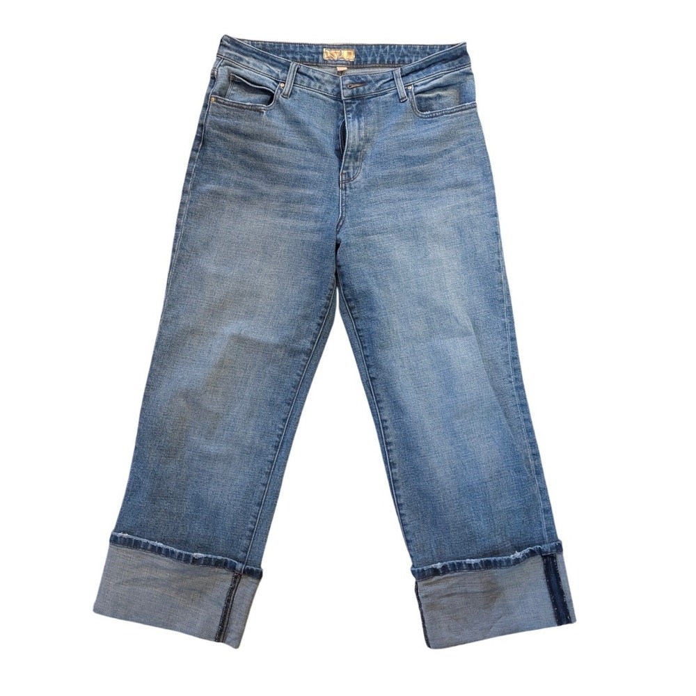 Kut from the Kloth Jeans Womens 6 Sienna Wide Leg High Rise Roll Cuff Denim‎